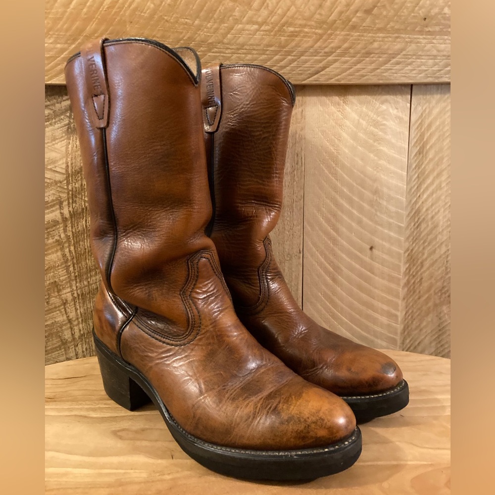 Vintage Wolverine Cognac Boots Size 8 2E - Picture 7 of 10